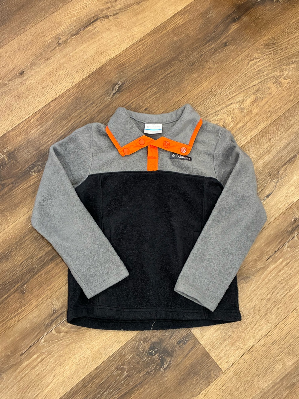 Columbia Gray Black Fleece Pullover Jacket Coat Winter Outdoor Outerwear 8 Boy